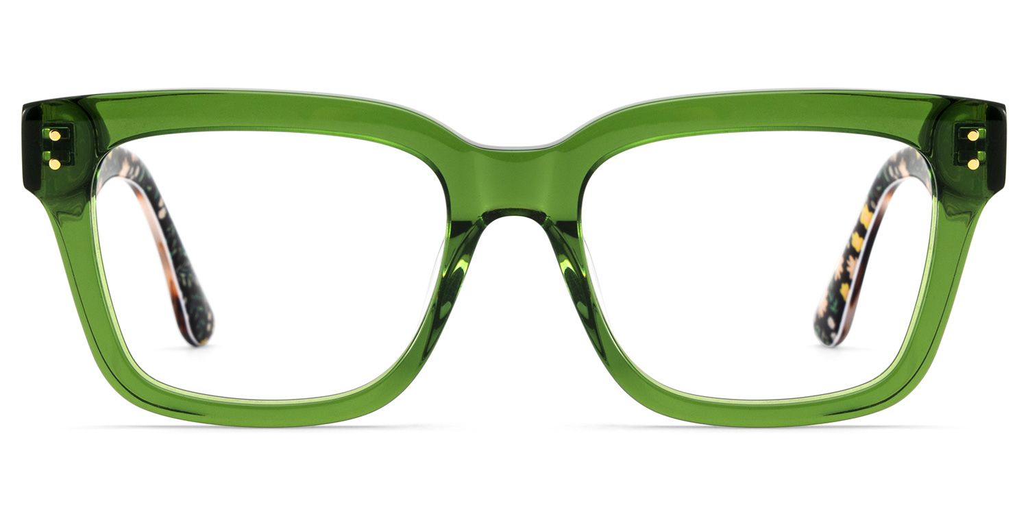 Zinnia Green Frame Glasses with Rectangle Frame Online | ZEELOOL