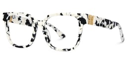 Kerri Square Cow Print Glasses4