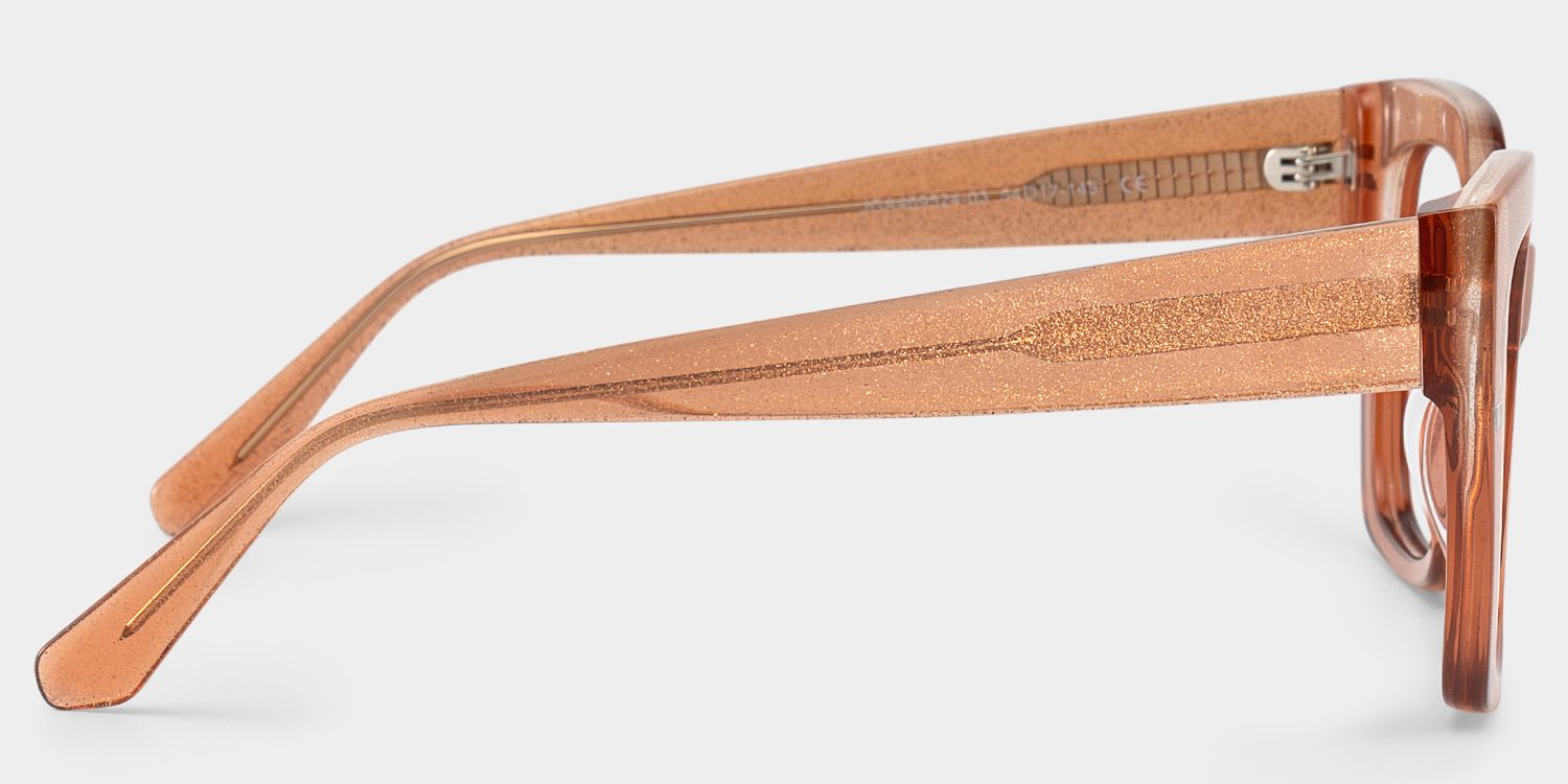 Mavis Square Clear Orange Glasses Frames For Women | ZEELOOL