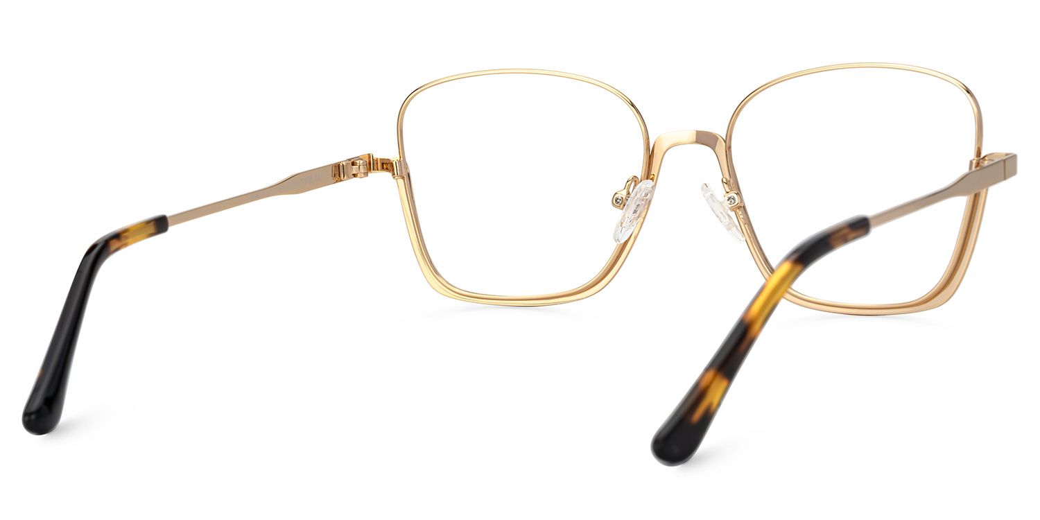 Gold Metal Square Eyeglasses- Malidy3