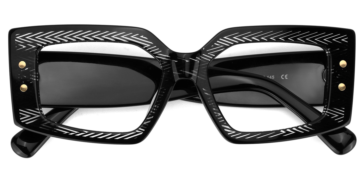 Jonas Rectangle Black Glasses2
