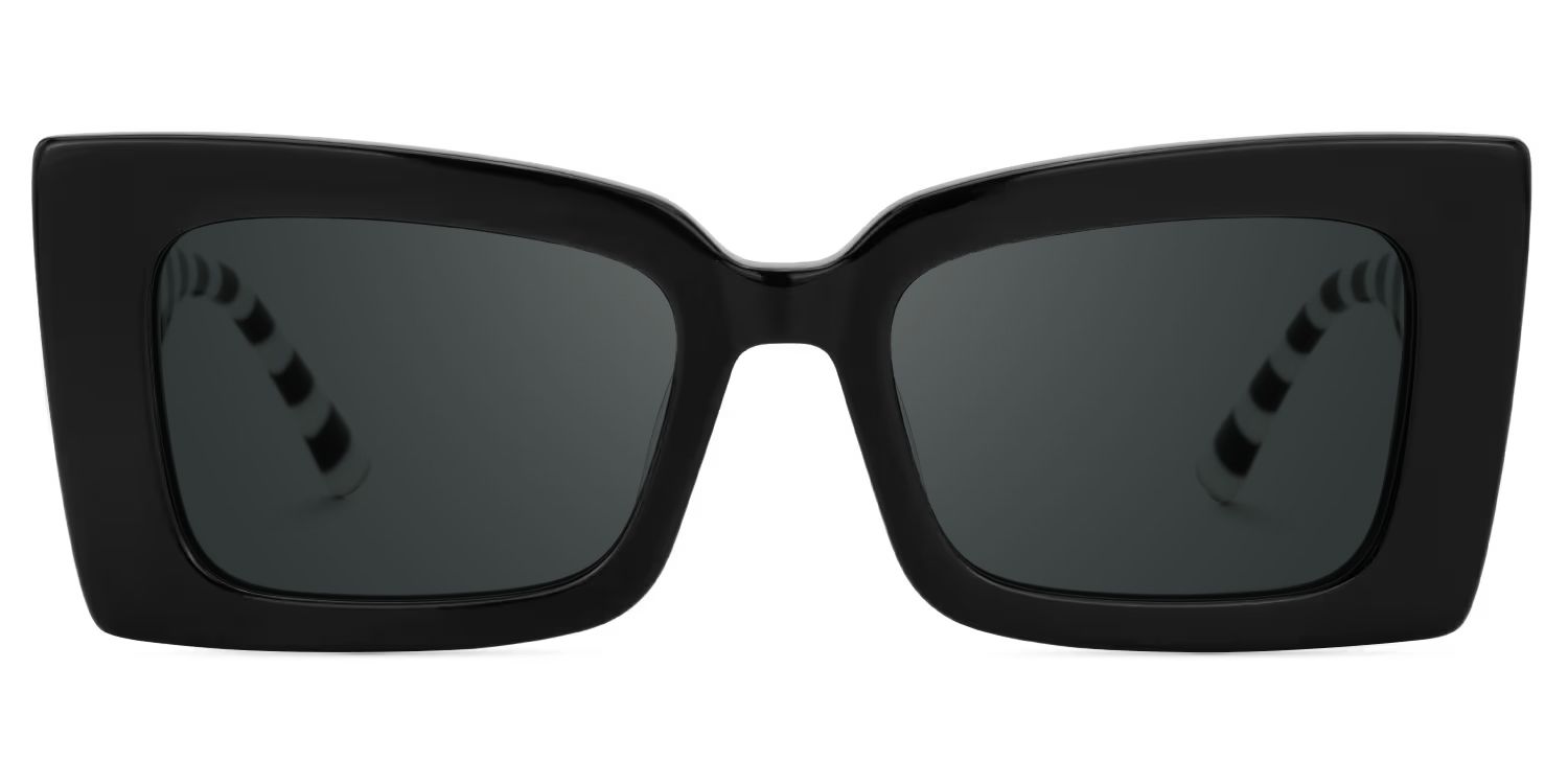 Mitia Rectangle Black Prescription Sunglasses | ZEELOOL0