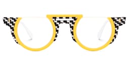 Mastin Round Yellow Glasses0
