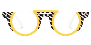 Mastin Round Yellow Glasses0