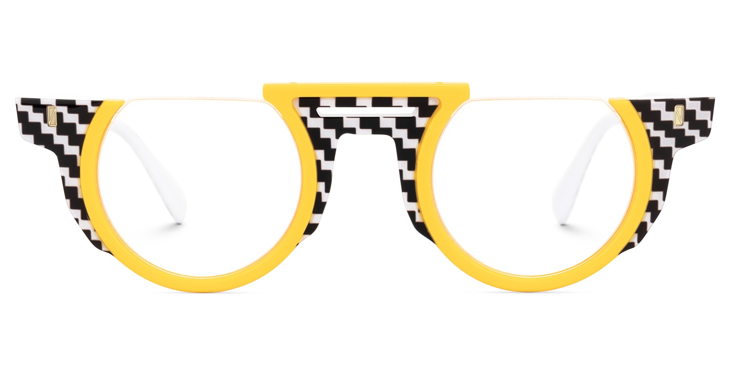 Mastin Round Yellow Glasses0