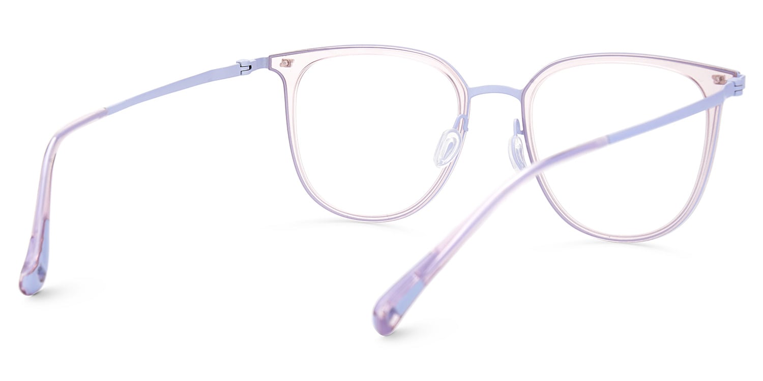 Gilliane Round Glasses Purple Thin Frame | Zeelool3