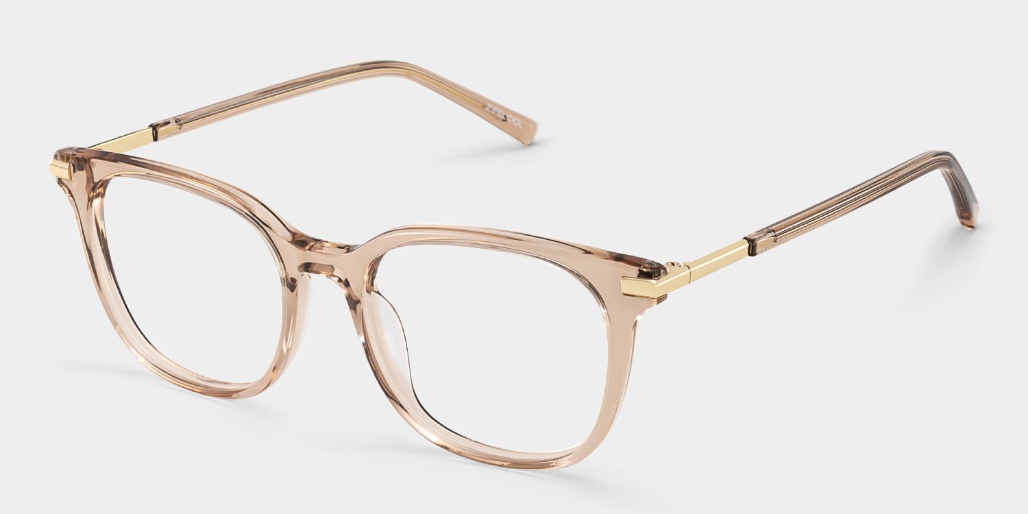 Square Beige Eyeglasses- Vilmarie Acetate Frame Glasses3