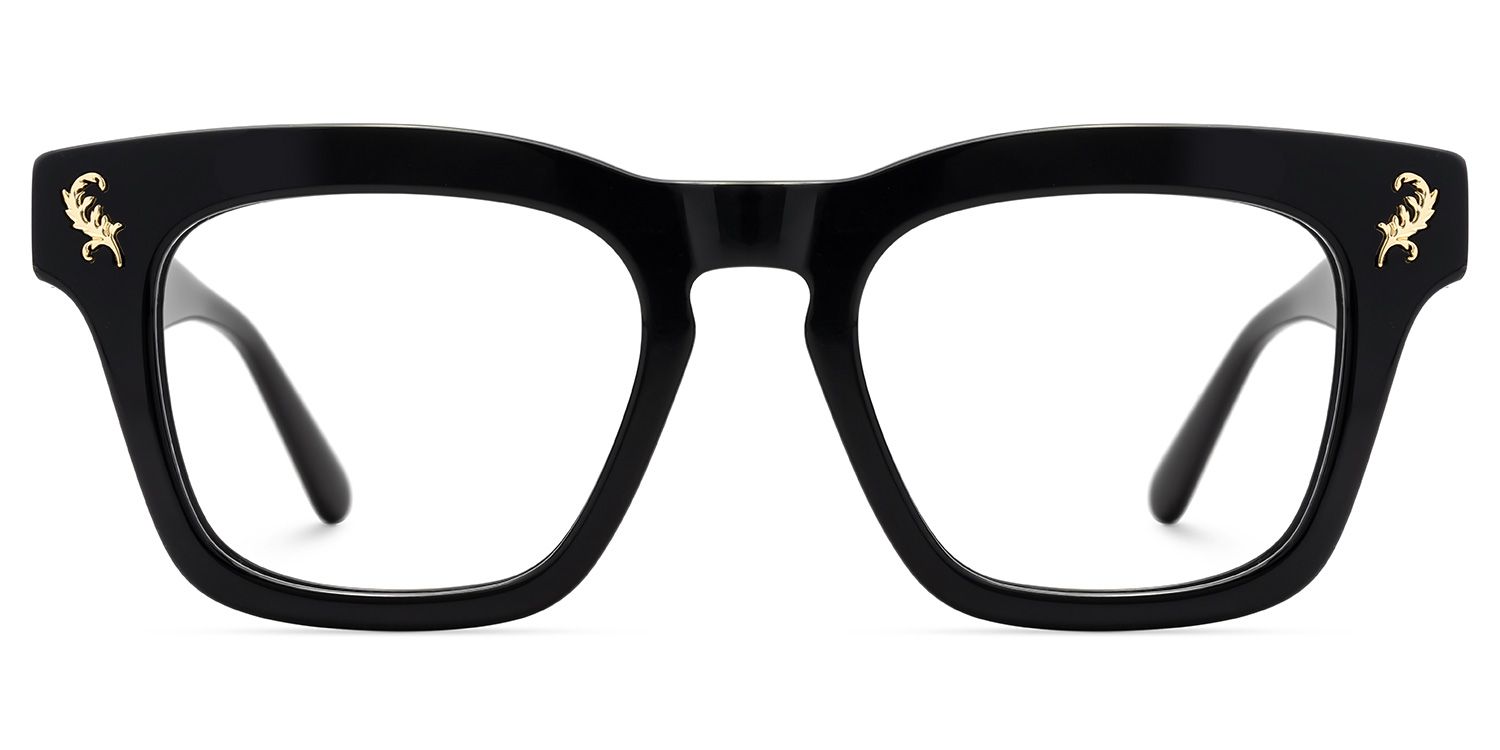 Square Black Classic Glasses - Dodard Acetate Frame Glasses0