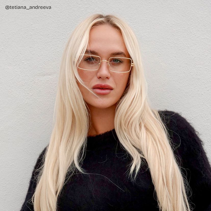 Olivia Gold Rectangle Glasses