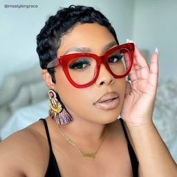 Yaser Cateye Red Glasses6