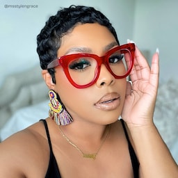 Yaser Cateye Red Glasses6