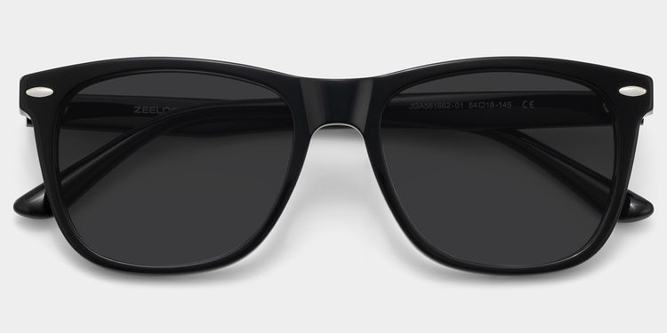 Atlas Black Rectangle Glasses