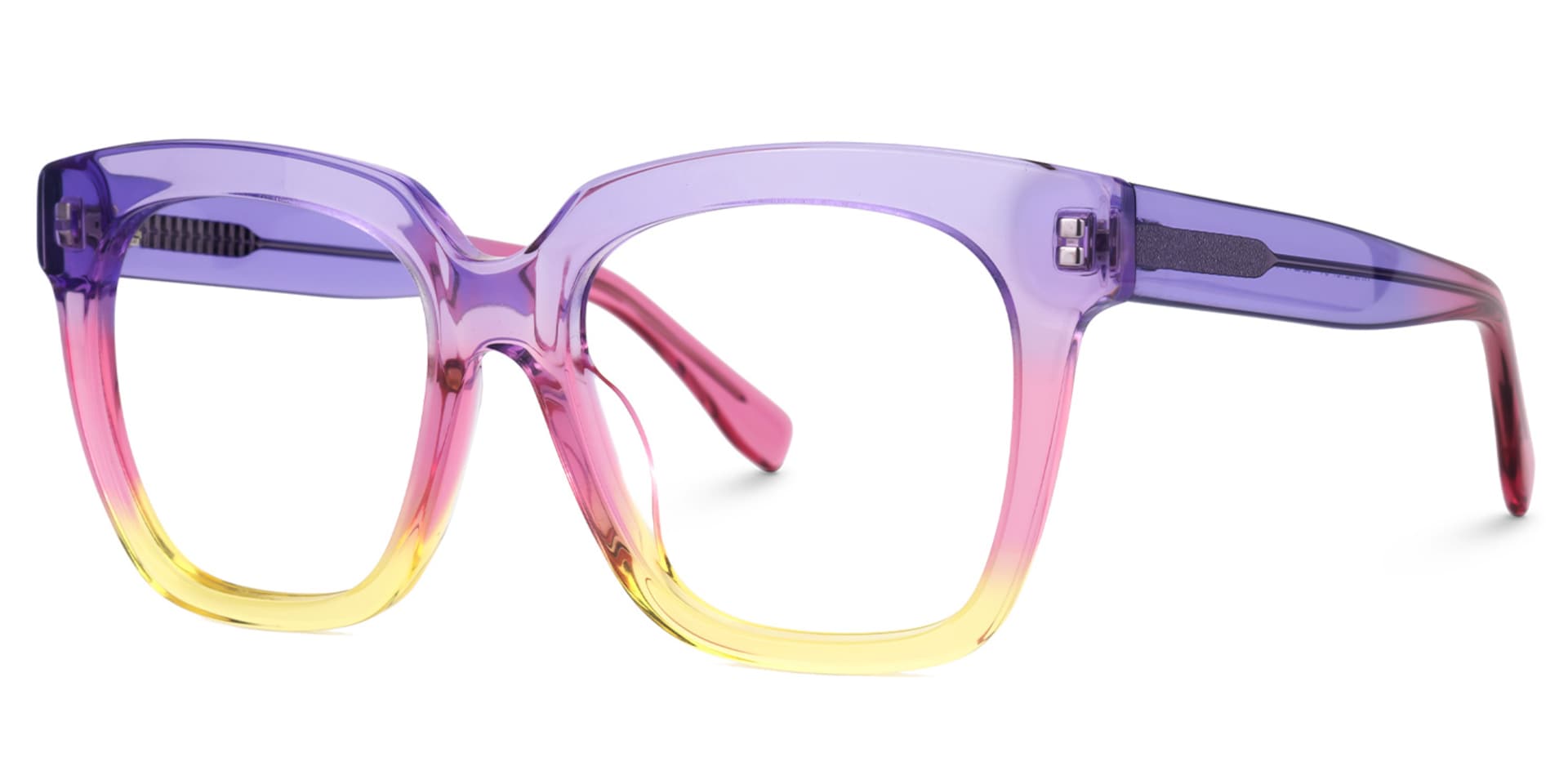 Xion Square Pink-Yellow Eyeglasses & Bright Frames2