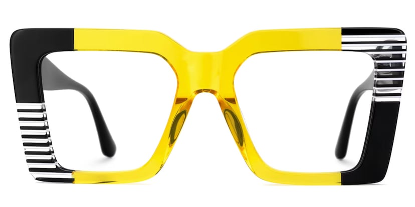 Shamika Rectangle Yellow Glasses