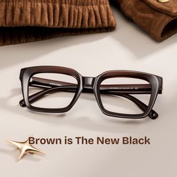 Marley Dark Brown Rectangle Glasses0
