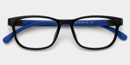 Robin Rectangle Black Blue Glasses2