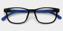 Robin Rectangle Black Blue Glasses2