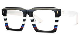 Kenish Square Black White Glasses3