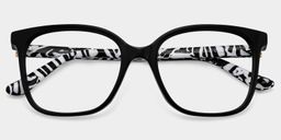 Caroline Black Square Glasses1