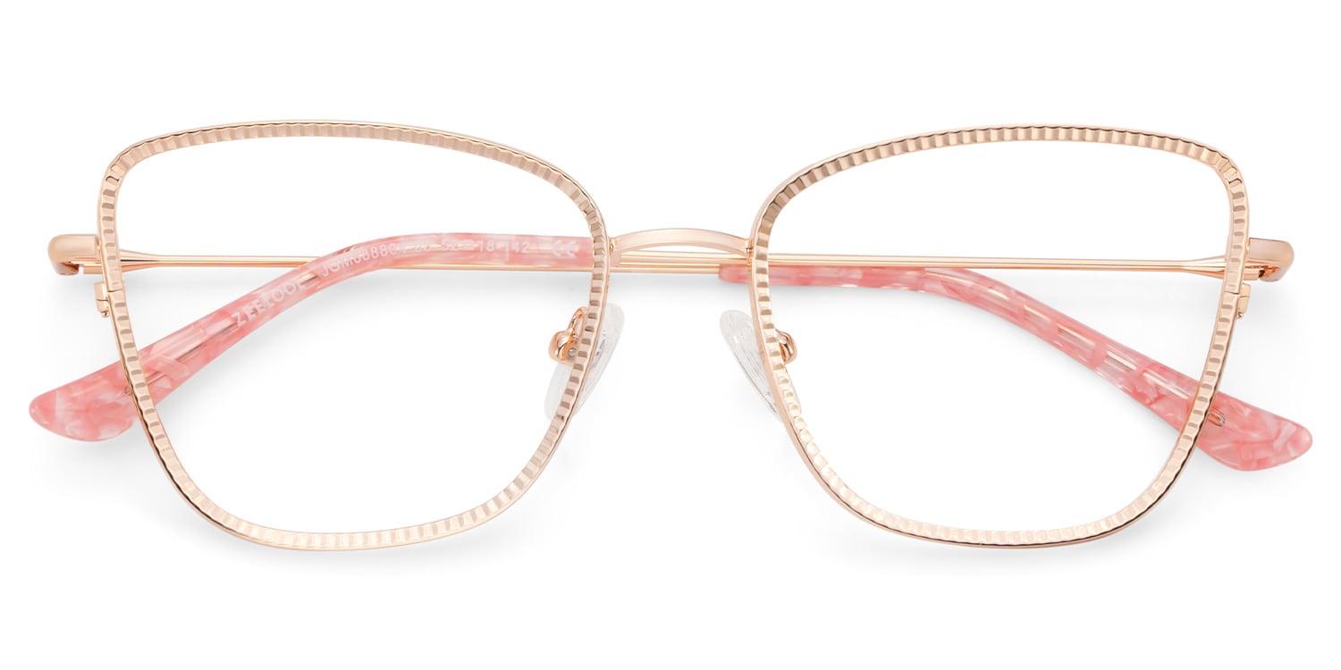Solimar Square Rose Gold Glasses2
