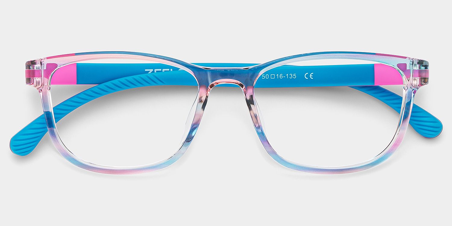 Robin Rectangle Blue Pink Frame Eyeglasses for Pre-tweens2
