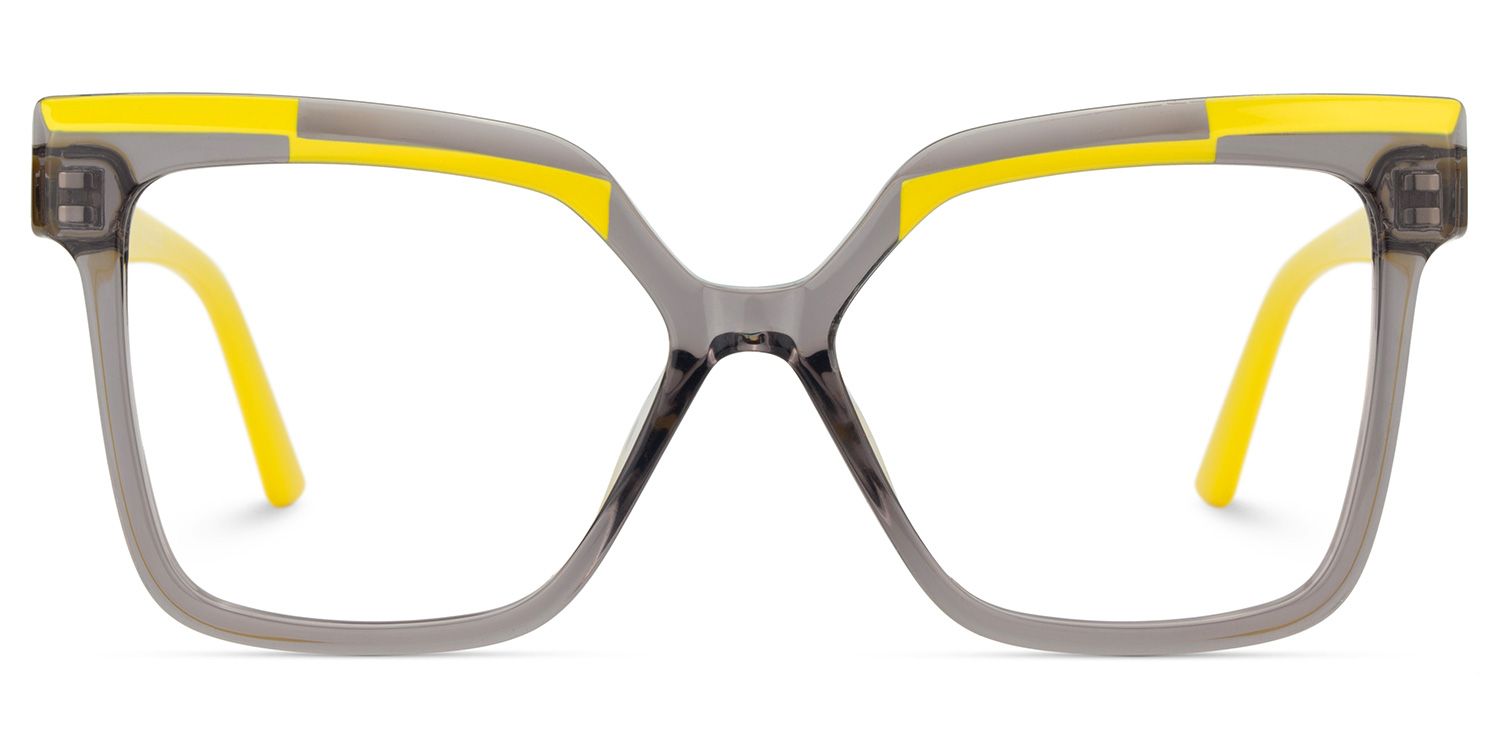 Eboney Square Gray Eyeglasses and Glasses Frames0