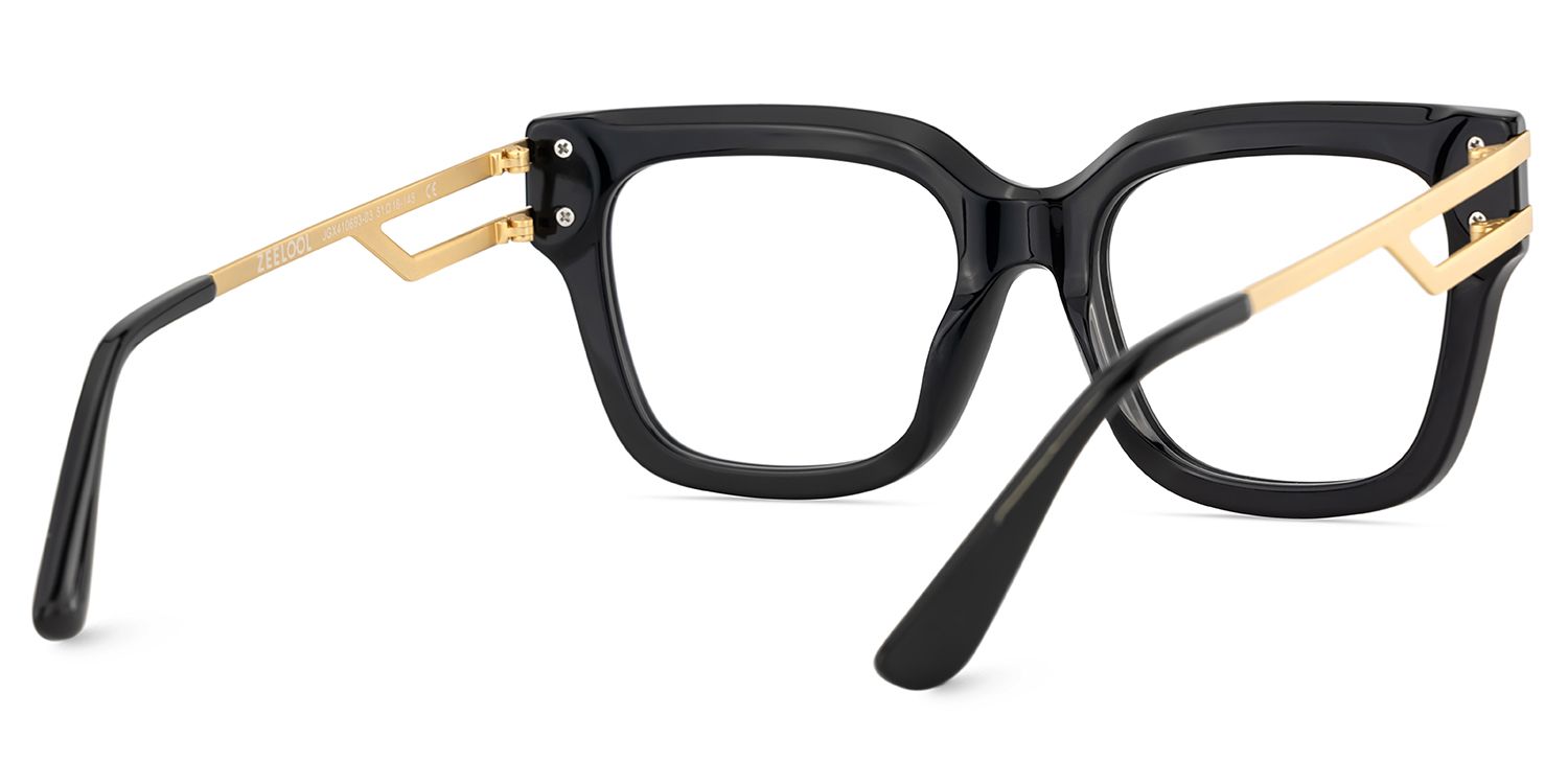 Square Cat-Eye Glasses With Black Color5