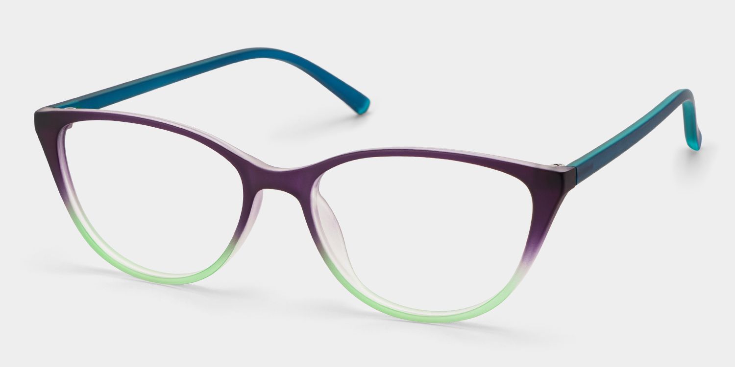 Lucy Cat-Eye Purple-Green Frame Glasses | Zeelool