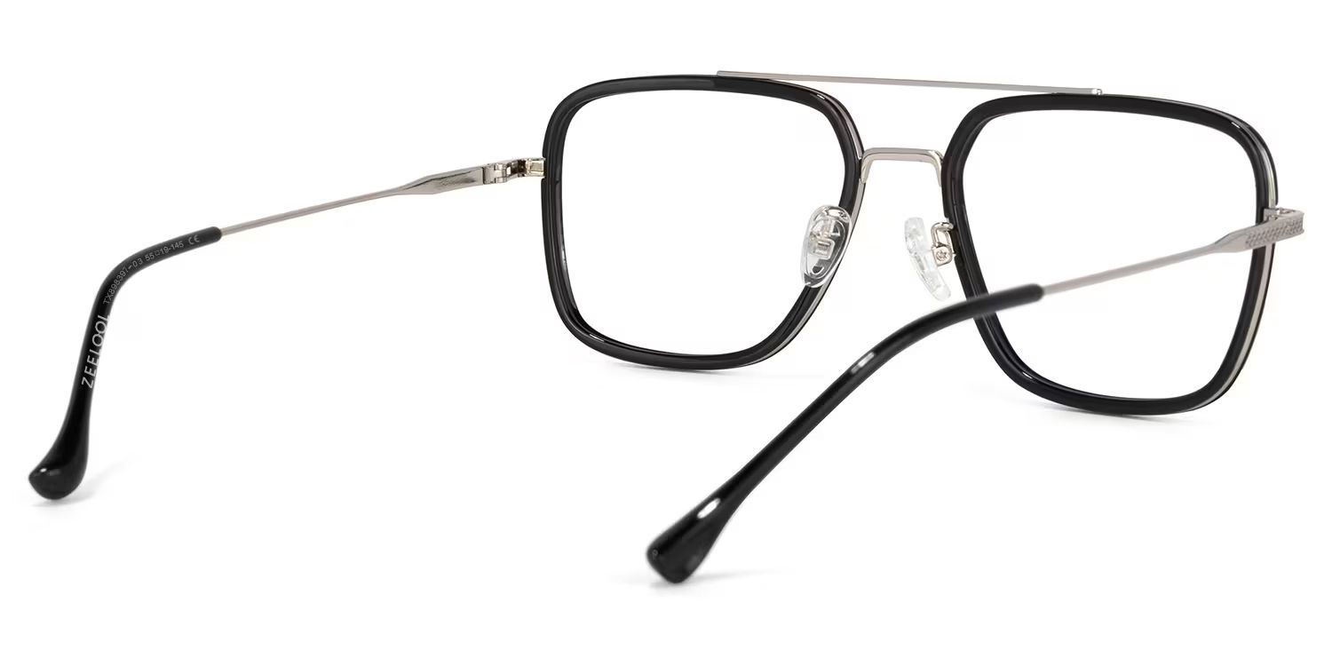 Nayeli Aviator Black-Silver Glasses | Zeelool Glasses4