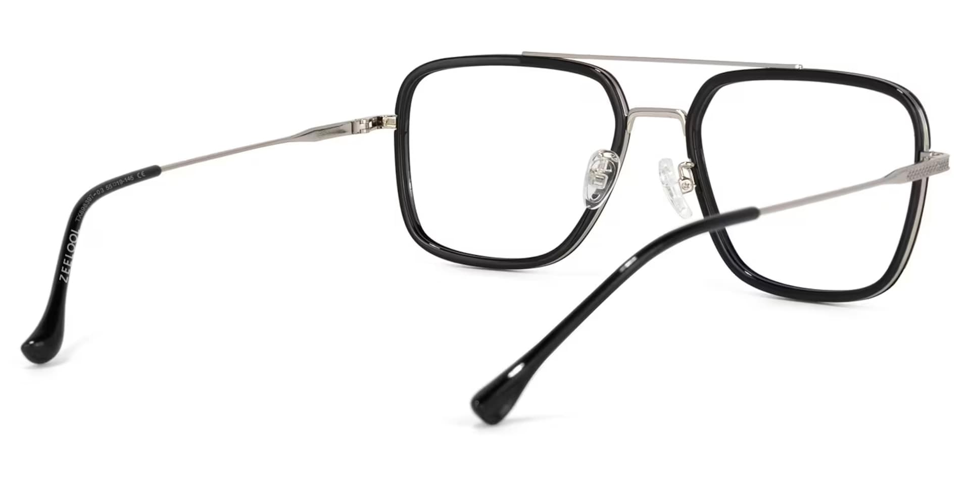 Nayeli Aviator Black-Silver Glasses | Zeelool Glasses4