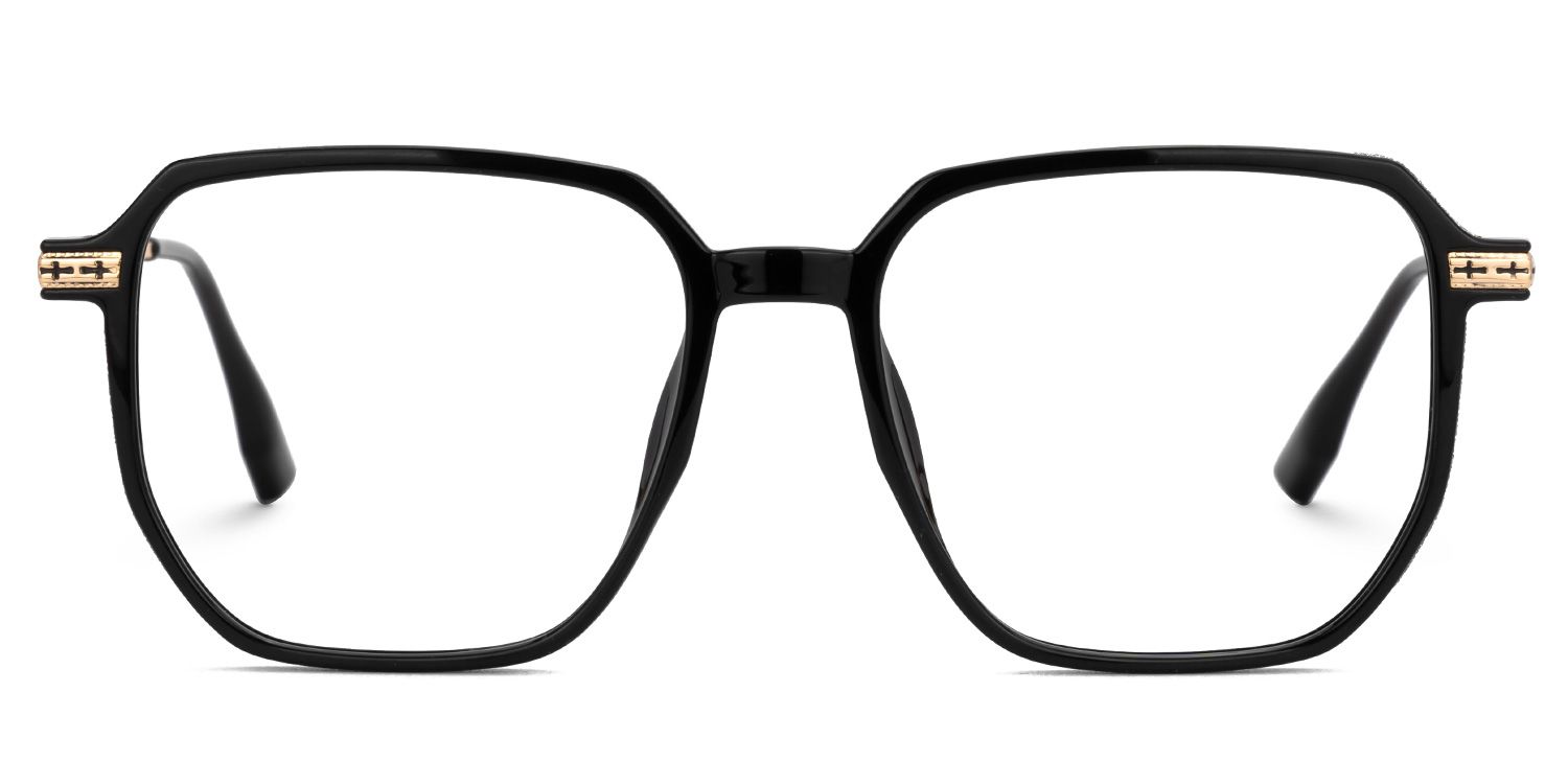 Nesbitt Mixed-Materials Geometric Black Frame Glasses | Zeelool0