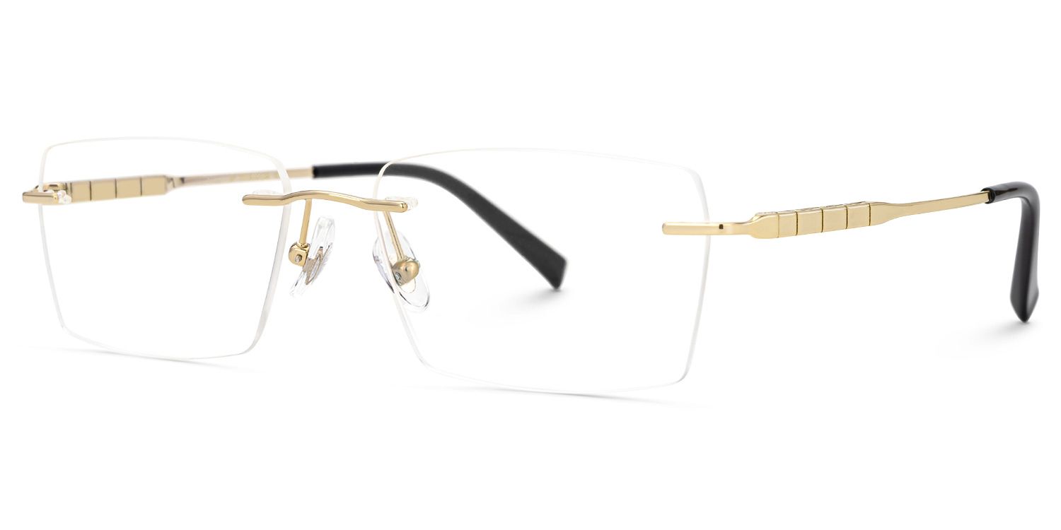 Dinny Rectangle Gold Frame Glasses | Zeelool1