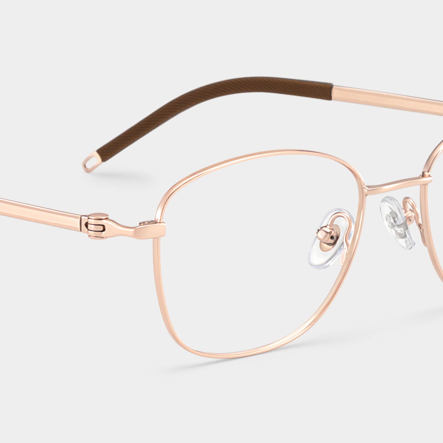 Nicole Gold Wire Frame Glasses in Rectangle Metal Material | ZEELOOL5