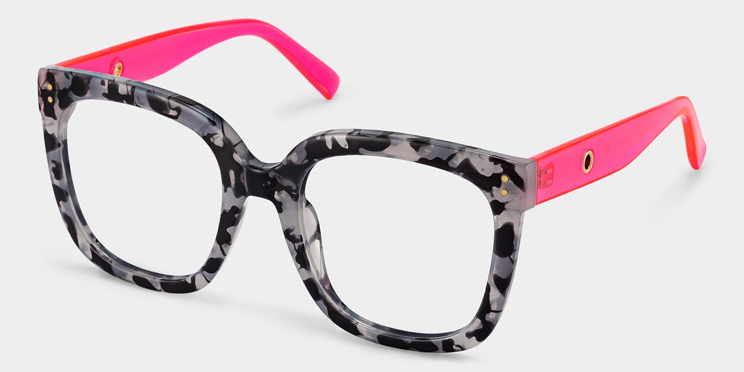 Ebony Square Gray-Tortoise TR90 Glasses | ZEELOOL