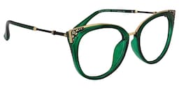 Dalton Cat Eye Dark Green Glasses2