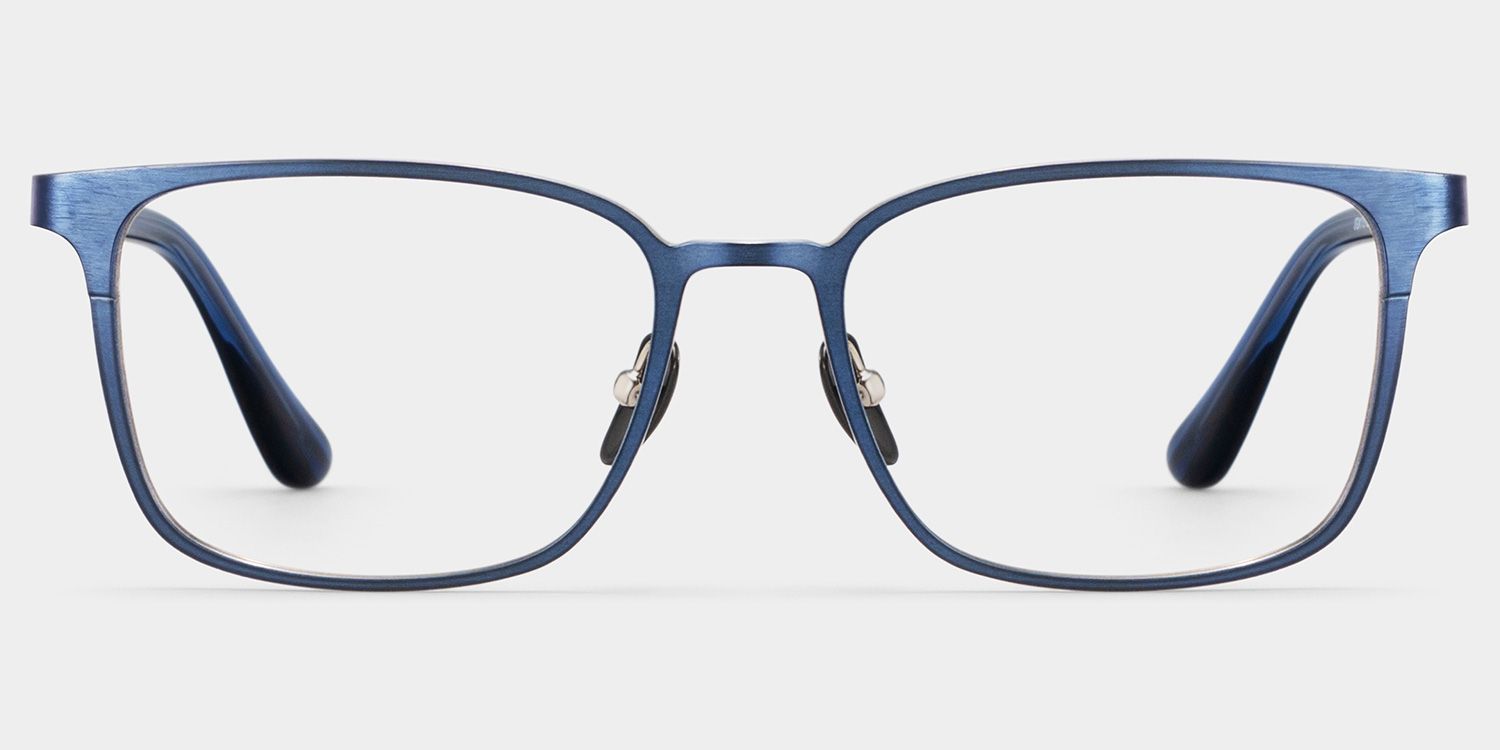 Aubrey Rectangle Blue Thin Glasses for Men | ZEELOOL1