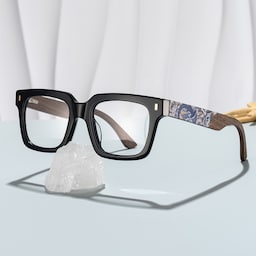 Rangel Rectangle Black Glasses0