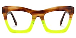 Benitez Square Green Glasses0