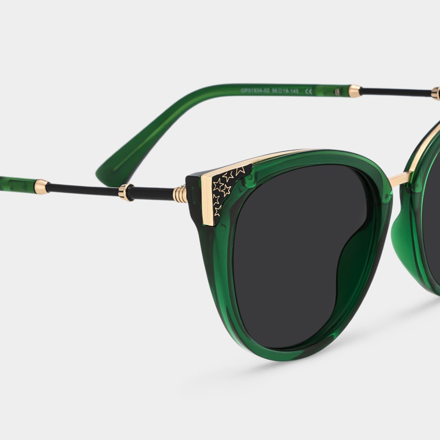 Dalton Plastic Dark-Green Cat Eye Frame Sunglasses | ZEELOOL