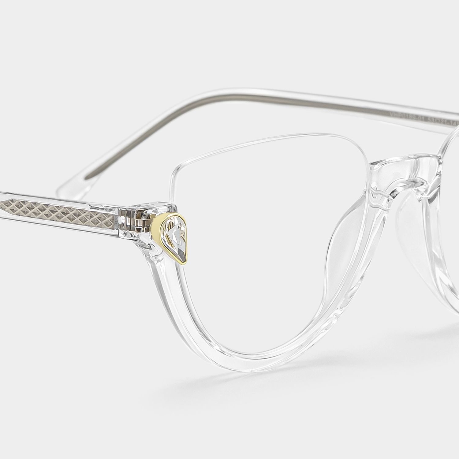 Felicia Clear Semi-Rimless Cat Eye Glasses for Women | ZEELOOL4