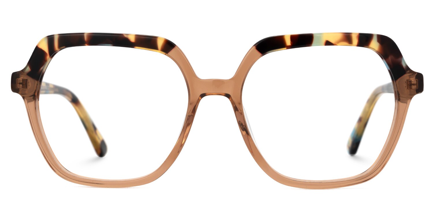 Two-Tone Acetate Geometric Eyeglasses- Janey0