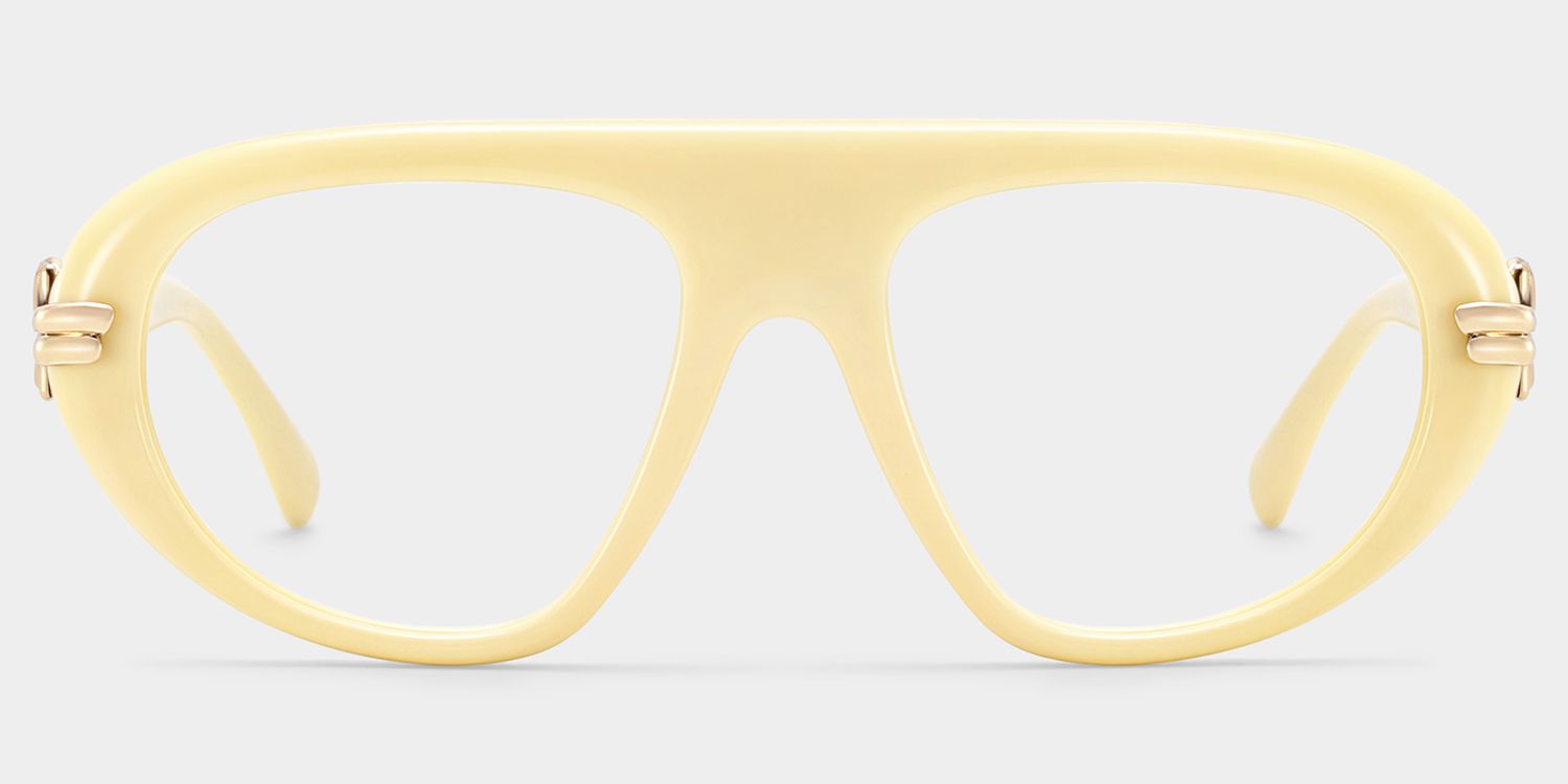 Aveline White Thin Aviator Full-Rim Glasses for Women | ZEELOOL0