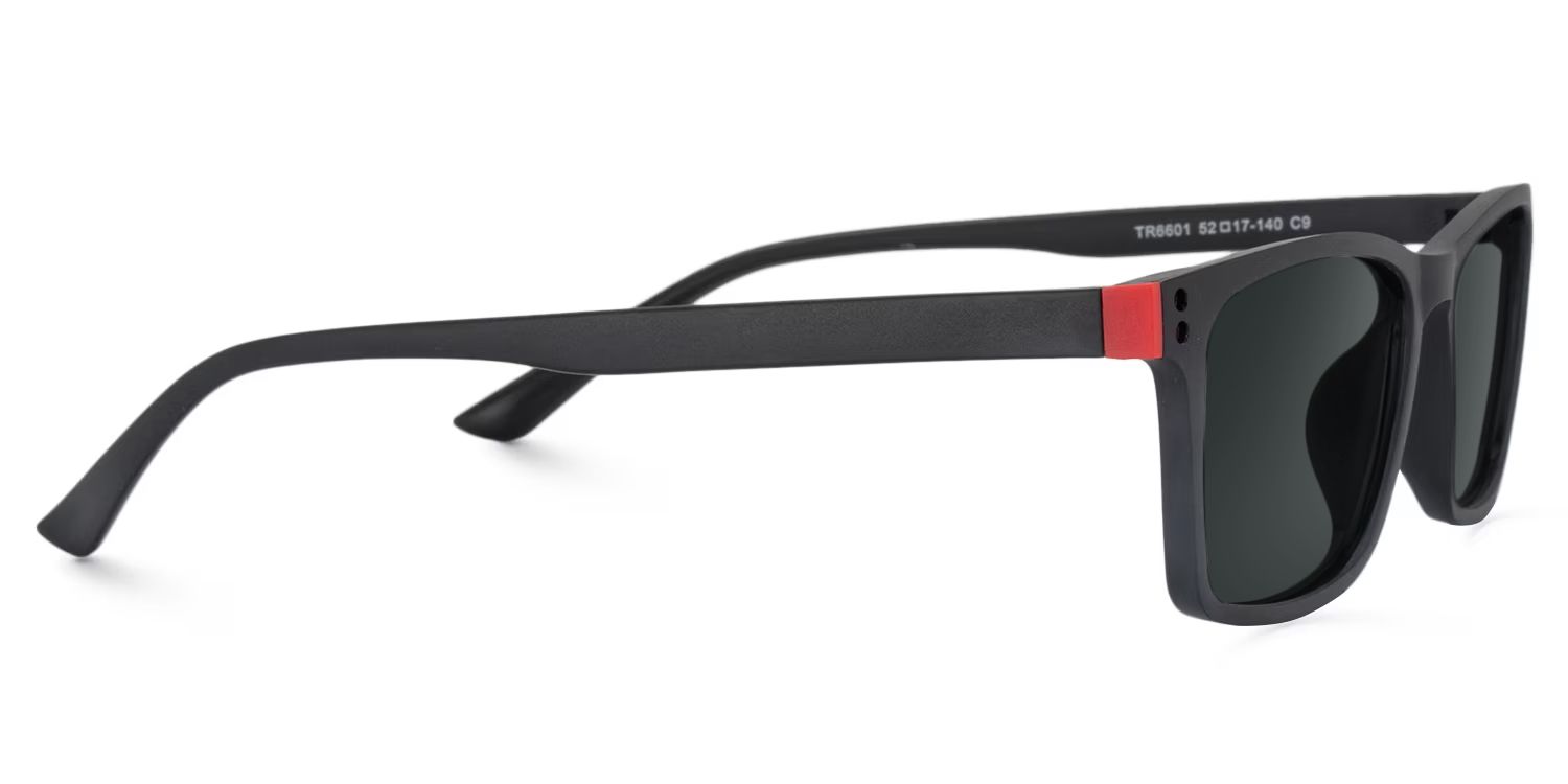 Cheche Tr90 Black Rectangle Frame Sunglasses | ZEELOOL2