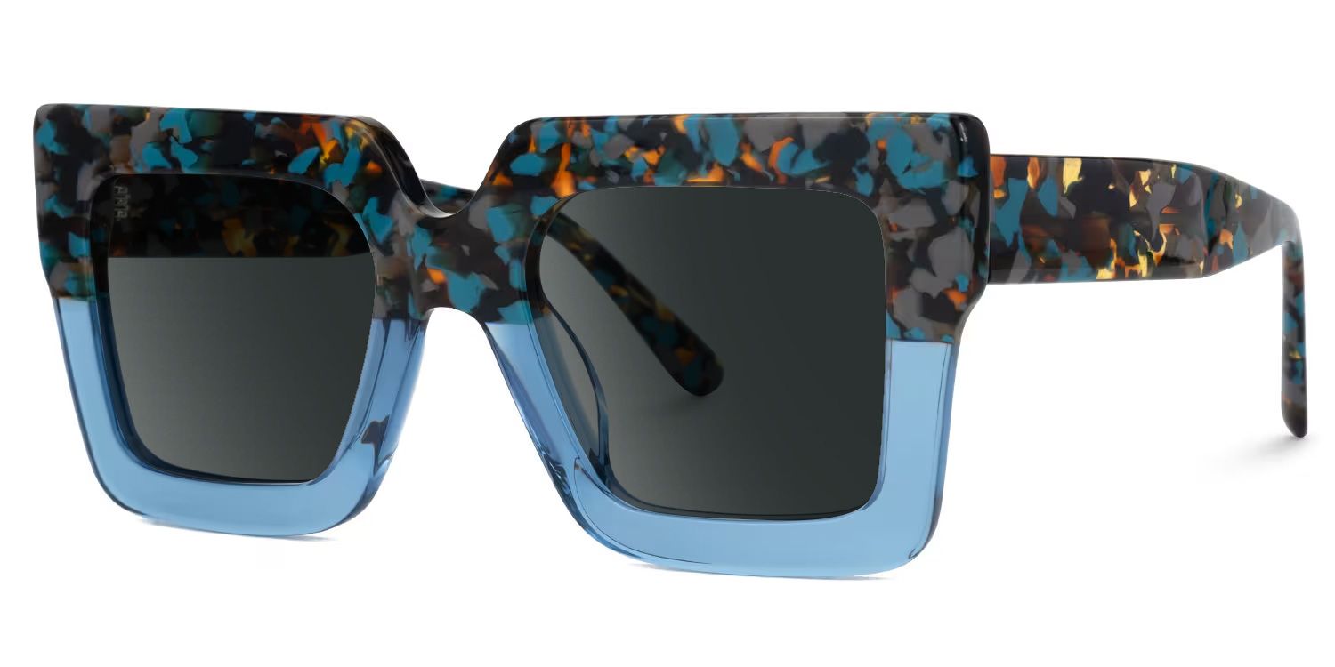 Brandon Square Blue Frame Sunglasses Online Sale | ZEELOOL1