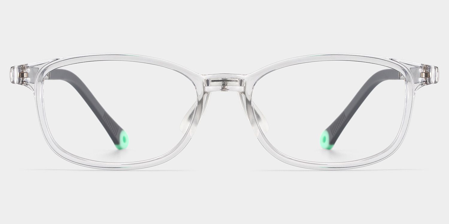 Luca Rectangle Clear Gray Frame Eyeglasses for Pre-tweens0