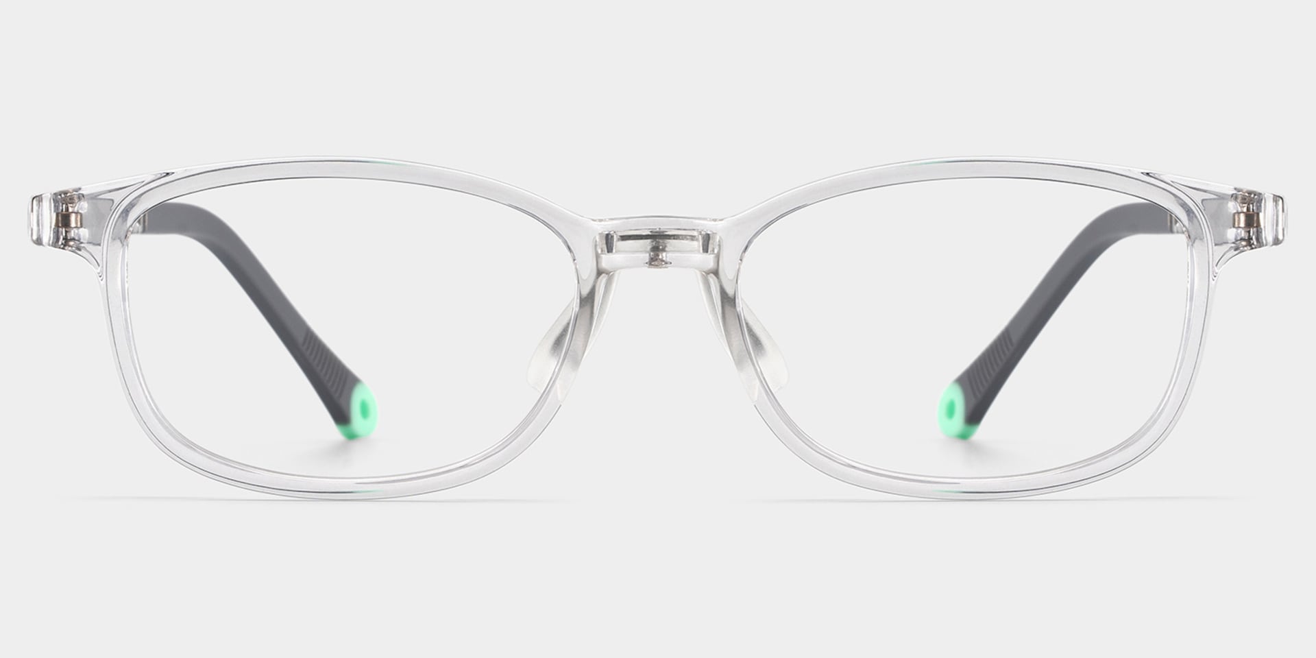 Luca Rectangle Crystal Gray Frame Eyeglasses for Pre-tweens0