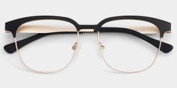 Wren Black-Gold Browline Glasses3