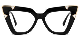 Pedley Cateye Black Pointy Glasses0