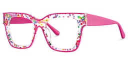 Zerica Square Rose Red Glasses4