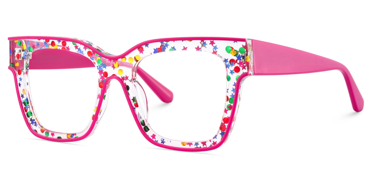 Zerica Square Rose Red Glasses4